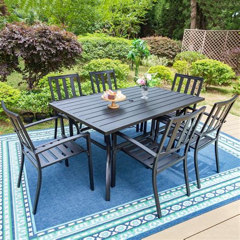 Mf Studio 7 Piece Outdoor Dining Set For 6 Person All Weather Modern