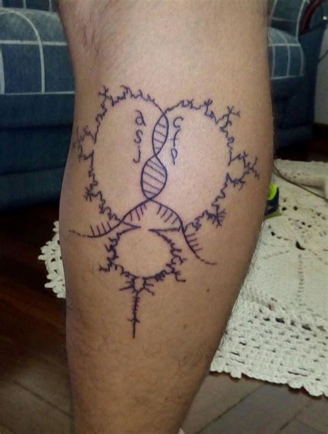 Mandelbrot With A Dna Helix And Initials To Represent My Choices And