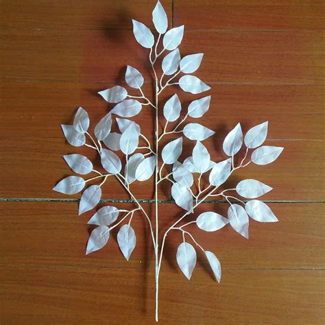 Wholesale 120 Pieces 6040cm White Banyan Branches Leaves Tree
