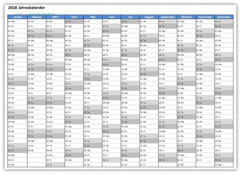 Einfacher Kalender 2018 Das Format Der Kalendervorlage Ist DIN A4