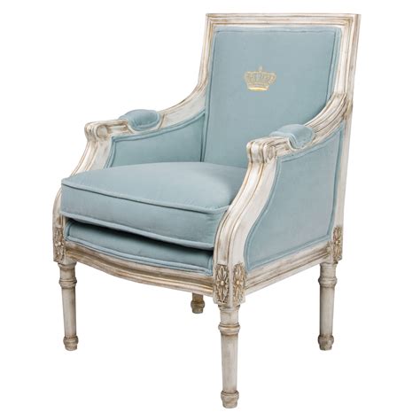 Reminiscent of louis xvi chairs, this side chair is perfect for pulling up in the dining room or keeping on hand as a spare seat in the living room. Petit Louis XVI Bergere Chair Versailles Blue