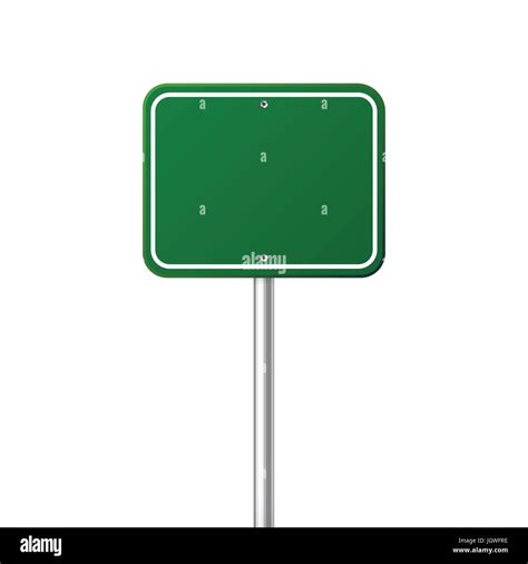 Road Green Traffic Sign Blank Board With Place For Textmockup
