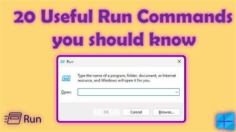 20 Useful Run Commands For Windows Youtube