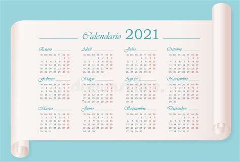 Calendar For 2021 Year On Mint Color Background Stock Vector