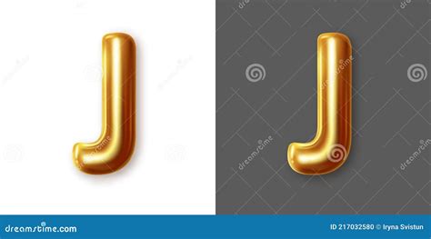 Metallic Gold Alphabet Letter Symbol J Vector Stock Vector