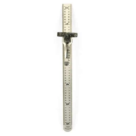 6 Inch Stainless Steel Pocket Ruler 164 132 Scales Decimal Conversion