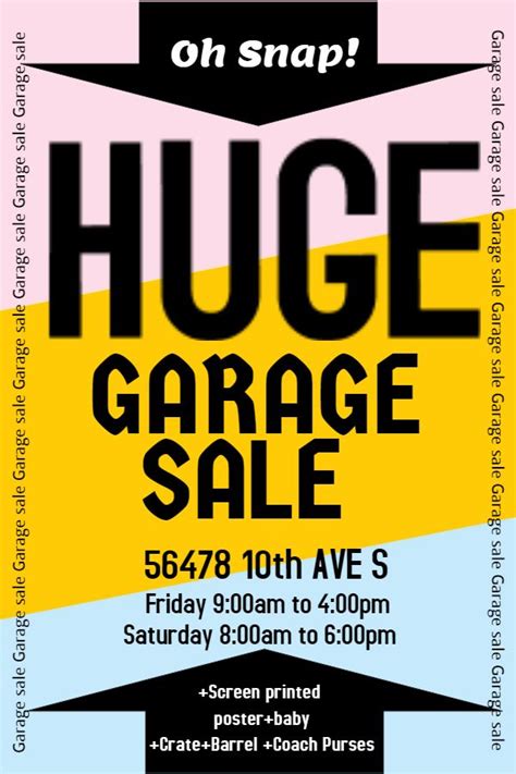 Garage Sale Advertisement Sample