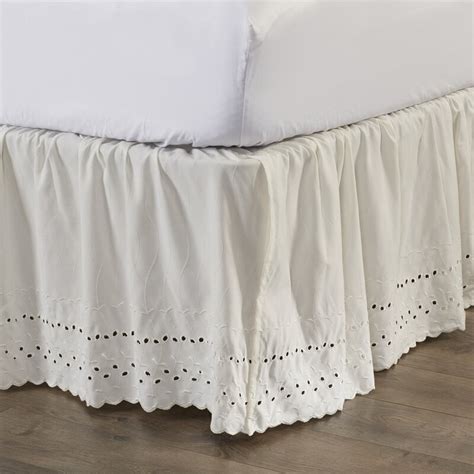 Ophelia And Co Dakota Eyelet Extra Long 145 Thread Count 18 Bed Skirt