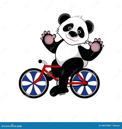 Panda With Bicycle Vector Illustration 41131694