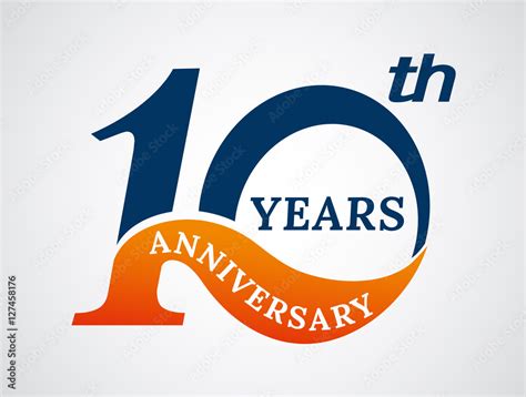 Template Logo 10th Anniversary Years Logo Vector Illustration Stock