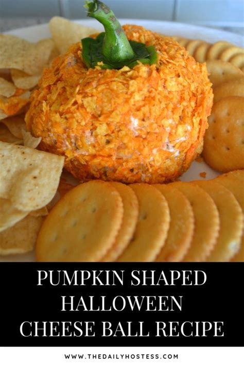 Halloween Appetizer Recipe Cheeseball Recipe Pumpkin Cheeseball