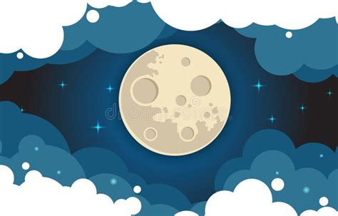 The Moon In The Night Sky Stock Vector Illustration Of Number 244650467