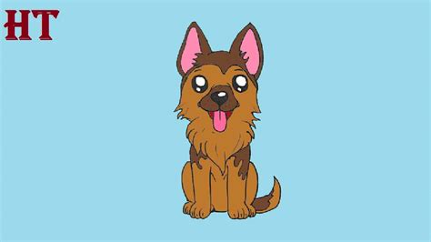 German Shepherd Drawing Step By Step How To Draw A Cartoon Dog Easy