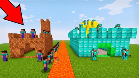 Minecraft Noob Castle Vs Pro Castle Battle Youtube