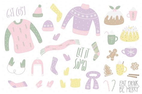 Cute Pastel Christmas Vector Illustration Colleciton On Behance