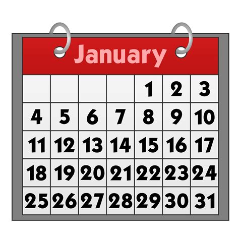 2024 Blank Calendar January Clip Clipart Black And White Sydel Fanechka