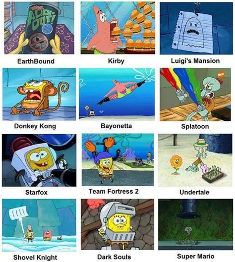 Games Spongebob Comparison Charts Know Your Meme