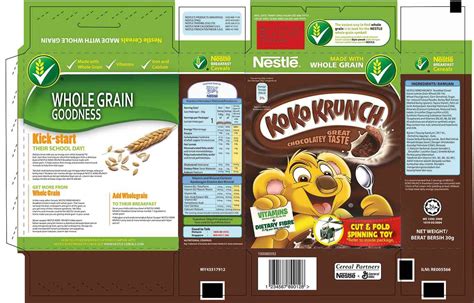 This whole grain wheat cereals provides group b vitamins (for alertness in school), dietary fibre (to keep you fuller for longer) and important minerals such as iron and calcium. Transformable Packaging for Nestle Koko Krunch Cereal on ...
