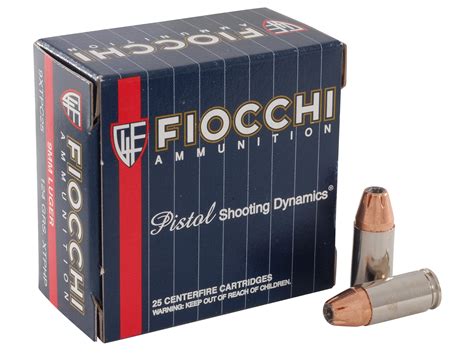 Fiocchi Extrema 9mm Luger Ammo 124 Grain Hornady Xtp Jacketed Hollow