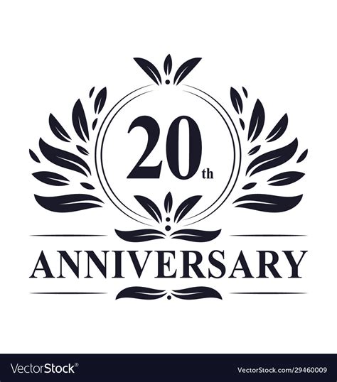 20th Anniversary Logo 20 Years Celebration Vector Image