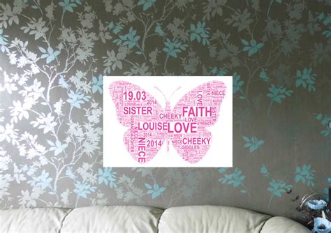 Personalised Butterfly Word Art Print By Unique Word Art