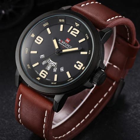 Casual Mens Leather Band Wristwatches