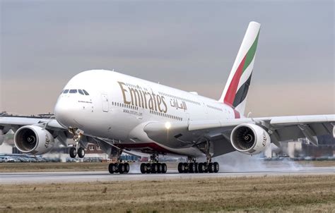 Download Majestic Emirates Airbus A380 In Flight Wallpaper