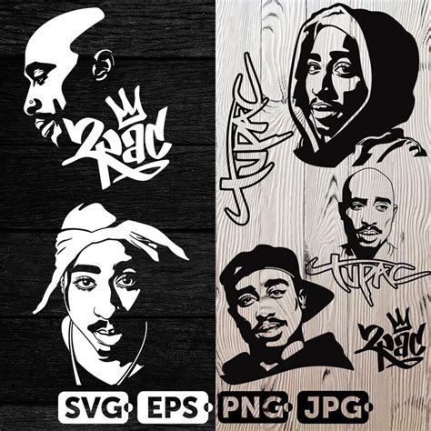 2pac Bundle Svg Cutting Files Tupac Shakur Digital Clip Art Etsy