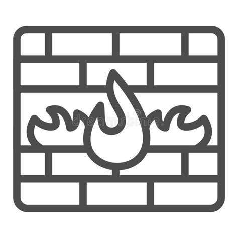 Firewall Line And Glyph Icon Fire Safety Vector Illustration Isolated