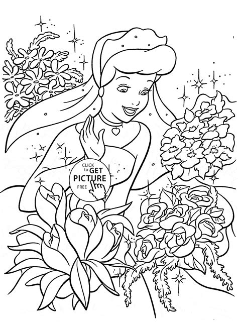 To paint is far more than a simple game for kids and a funny. Princess Coloring Pages Cinderella - BubaKids.com