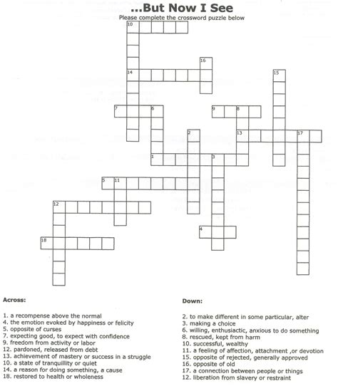 Free Printable Crossword Puzzles For Teens
