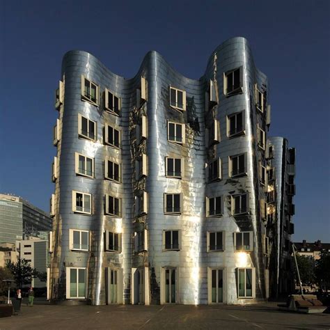 The rhine tower is an ensemble of buildings in the düsseldorf media harbor, which was inaugurated on 19 october 1999. Der Neue Zollhof. | Frank gehry, Frank gehry architecture