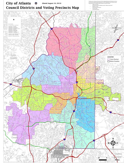 Atlanta City Council District Map Vector U S Map