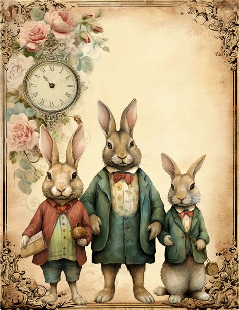 Vintage Easter Bunny In Suit Art Free Stock Photo Public Domain Pictures