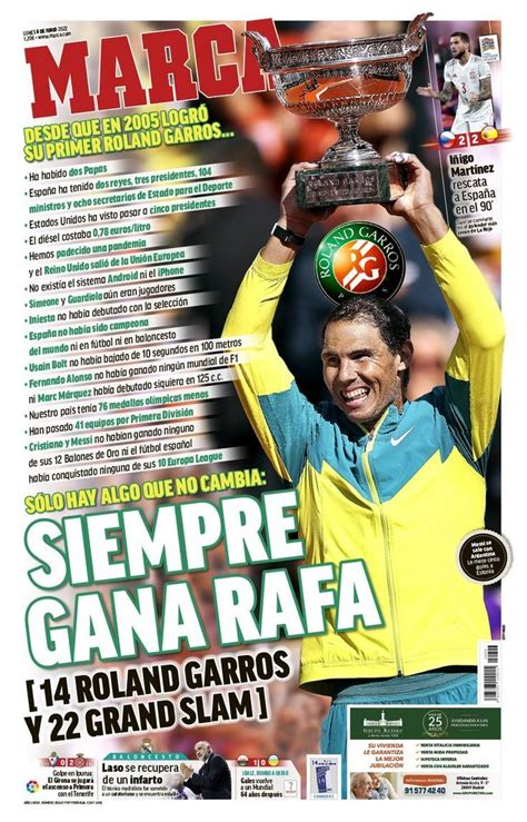 Rafael Nadal Covers Spanish Newspaper Marca After Winning French Open