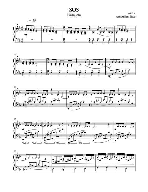 Sos Sheet Music For Piano Solo