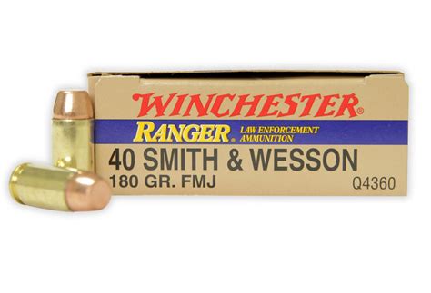 Winchester 40 Sandw 180 Gr Ranger Fmj Police Trade 50box Sportsmans