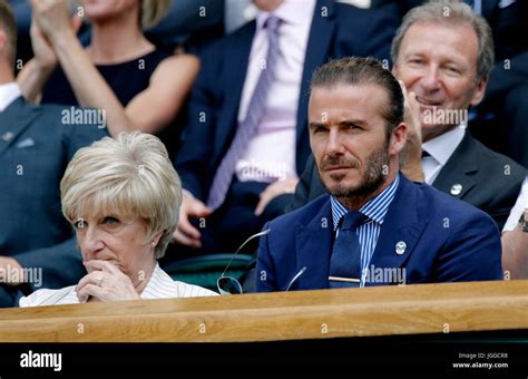 David Beckham With Mother Sandra The Wimbledon Championships 2017 The