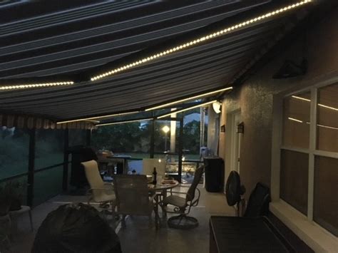 Dimmable Led Awning Lighting Retractable Deck And Patio Awnings