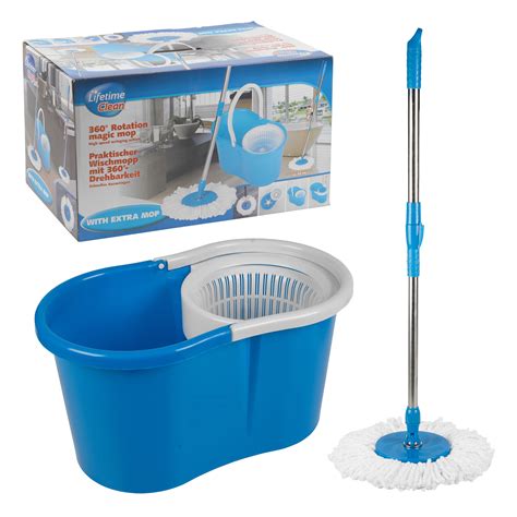 Microfiber 360° Spin Magic Mop With Bucket Cleaning Kit Plus 2 Mop