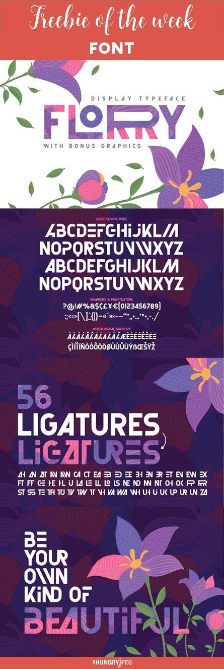 FREE Florry Font And Illustrations Vector Flowers Flower