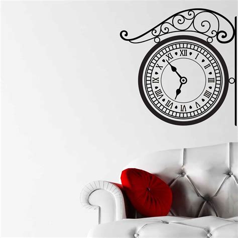 Hanging Clock Vintage Wall Sticker Decal World Of Wall Stickers