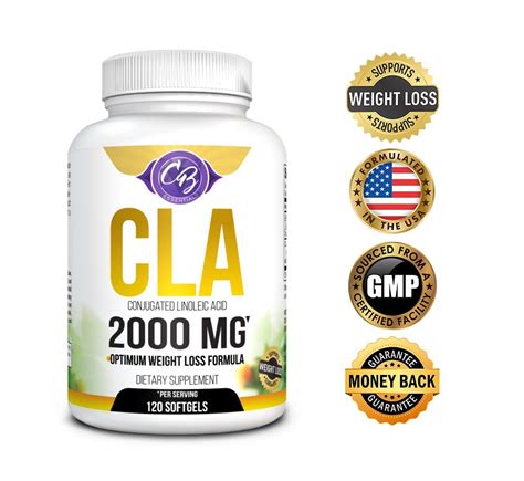 Optimum Dosage Cla 2000mg 120 Count Softgels Best Belly Fat Burner