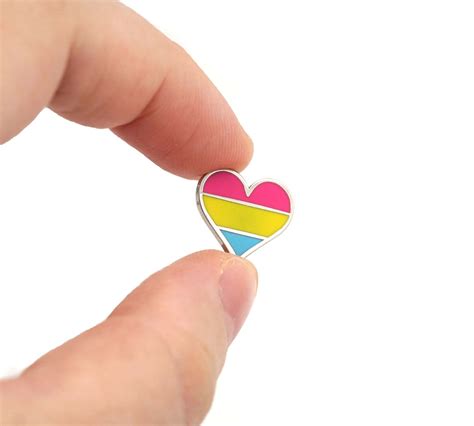Tiny Pansexual Pride Pin Gay Lapel Pin Pansexual Flag Pin Heart