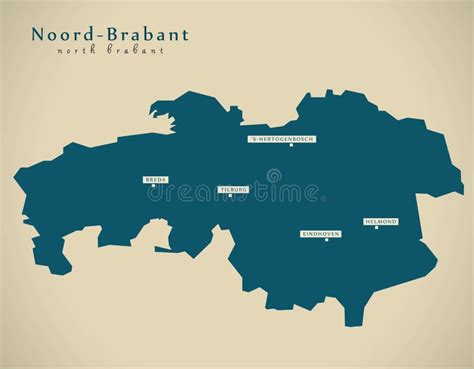 Modern Map Noord Brabant Nl Stock Illustration Illustration Of