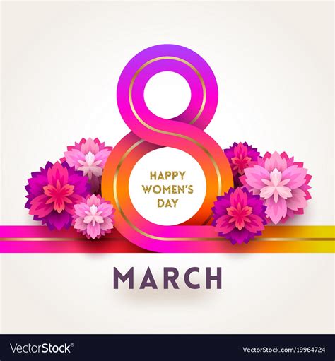 March International Womens Day Greeting Card Vector Image