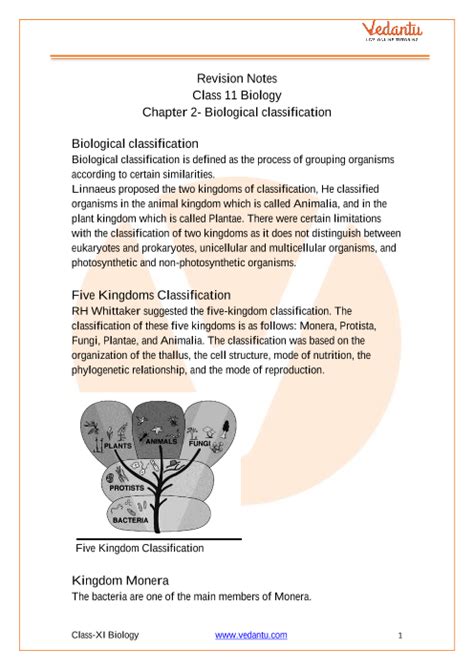 Biological Classification Class 11 Notes Cbse Biology Chapter 2 Pdf