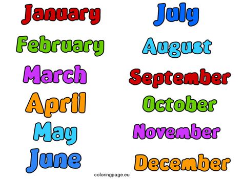 Printable Months Of The Year Clipart Clip Art Library Images And