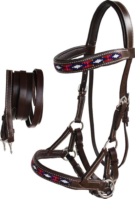 Challenger Horse Western Leather Tack Padded Beaded