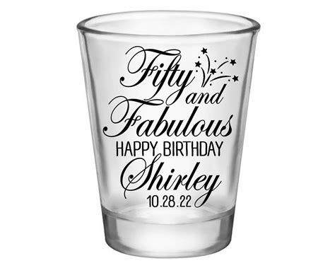 50th Birthday Favors Custom Shot Glasses For Birthday Party Etsy